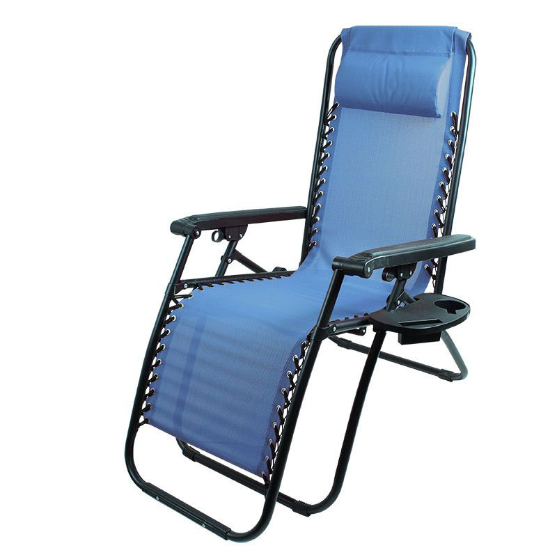 Кресло-шезлонг ECOS CHO-137-14 Люкс, голубой (с подставкой)