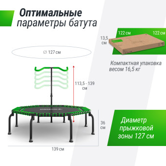 Батут UNIX Line FITNESS Premium 127 см (Green)