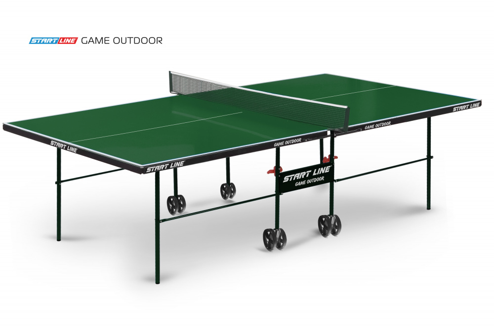 Стол теннисный Start Line Game Всепогодный с сеткой (Зелёный)