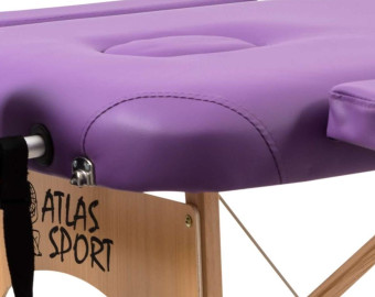 Массажный стол Atlas Sport складной 2-с деревянный 70 см. + сумка (фиолетовый)