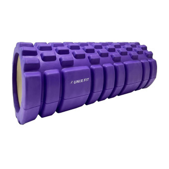 Ролик массажный для йоги и фитнеса UNIX Fit 33 см (фиолетовый)