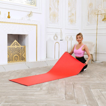 Коврик для фитнеса и йоги DFC Yoga 4мм (красный)
