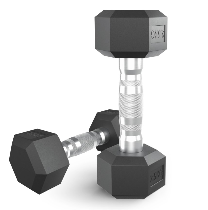 Гантели гексагональные обрезиненные UNIX Fit (2,5 кг, 2 шт)