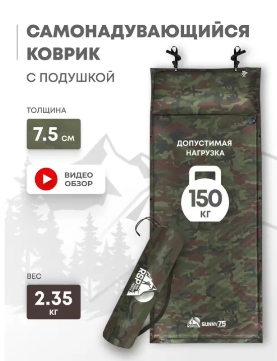 Самонадувающийся коврик RSP Sunny 75 (камуфляж)