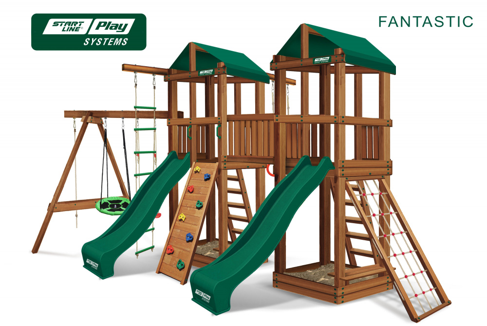 Детский городок Start Line Play FANTASTIC премиум Кедр (green)