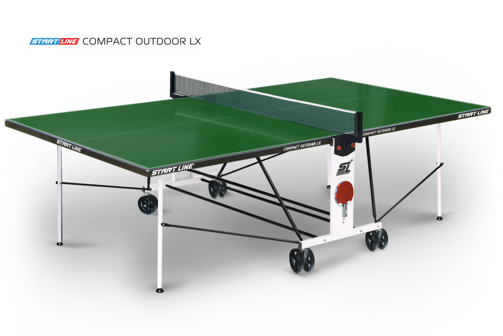 Стол теннисный Start Line Compact-2 LX Всепогодный (Зелёный)