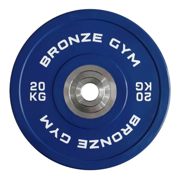 Диск олимпийский BRONZE GYM тяжелоатлетический синий (20 кг)