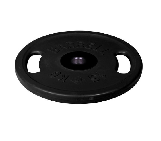 Диск олимпийский Barbell с ручками d51 мм (черный, 15 кг)