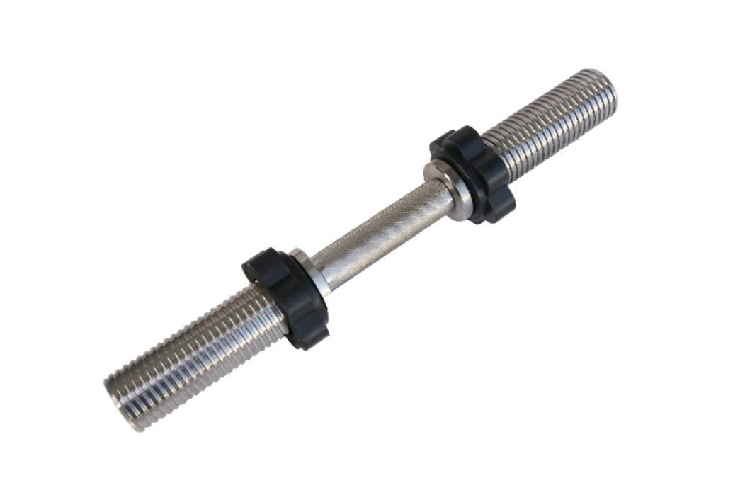 Гриф гантельный "Barbell" d 50 мм (металлическая ручка плавающая, замок/гайка, L 390 мм)