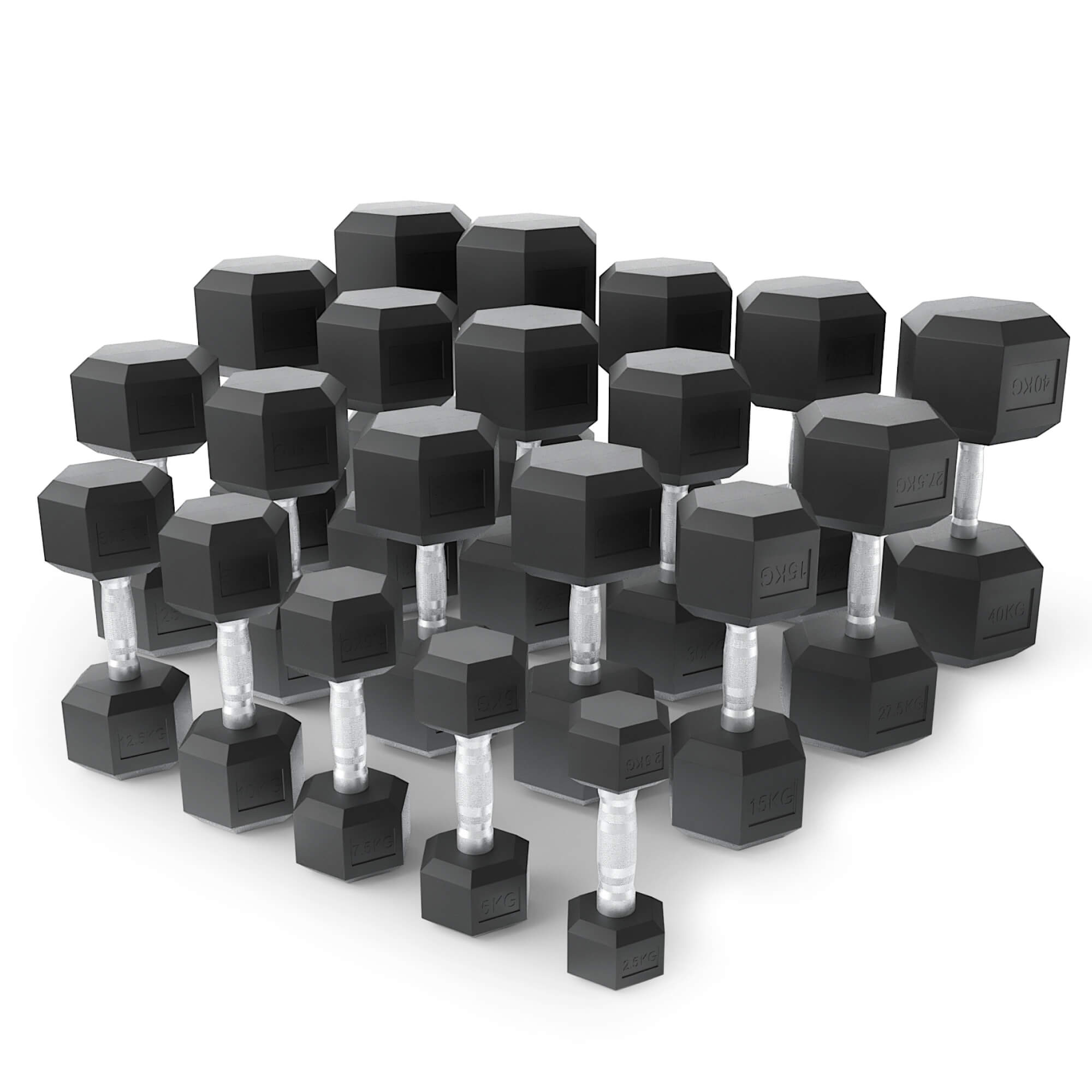 Набор гантелей гексагональных UNIX Fit от 2,5 до 50 кг