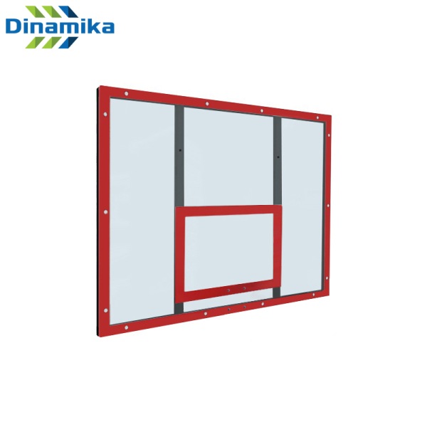 Баскетбольный щит Dinamika ZSO-002093, оргстекло на раме (красная разметка)