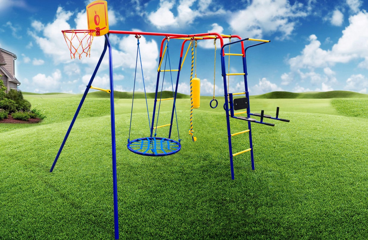 Спортивный комплекс Пионер-дачный Юла МАКСИ + качели гнездо 80 см