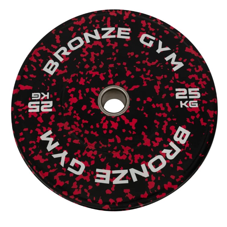 Диск бамперный BRONZE GYM, камуфляж (красный, 25кг)