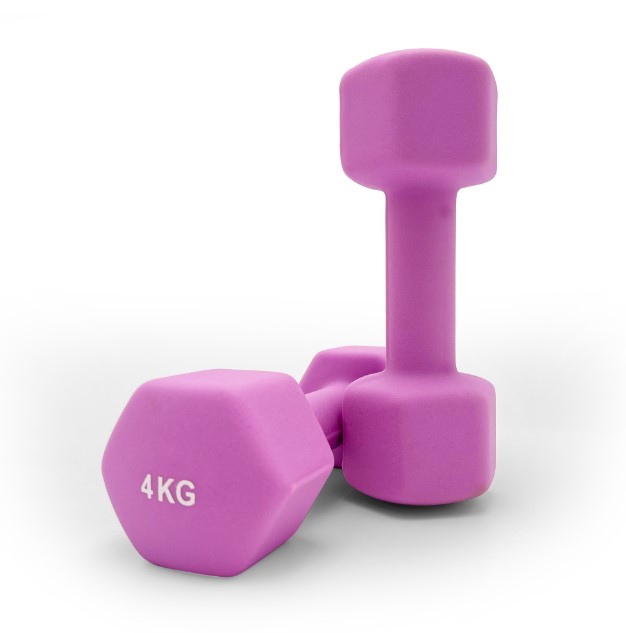 Гантели UNIX Fit неопреновые (4 кг, 2 шт., фиолетовый)