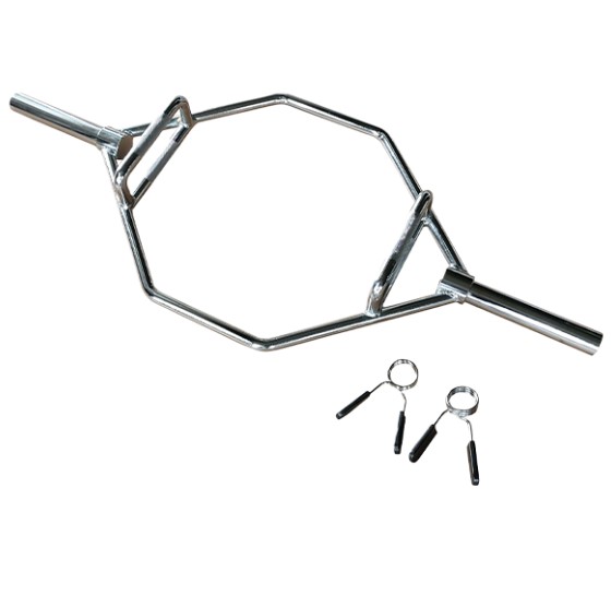 Гриф для "мертвой тяги" с замками Smith HEXOB2