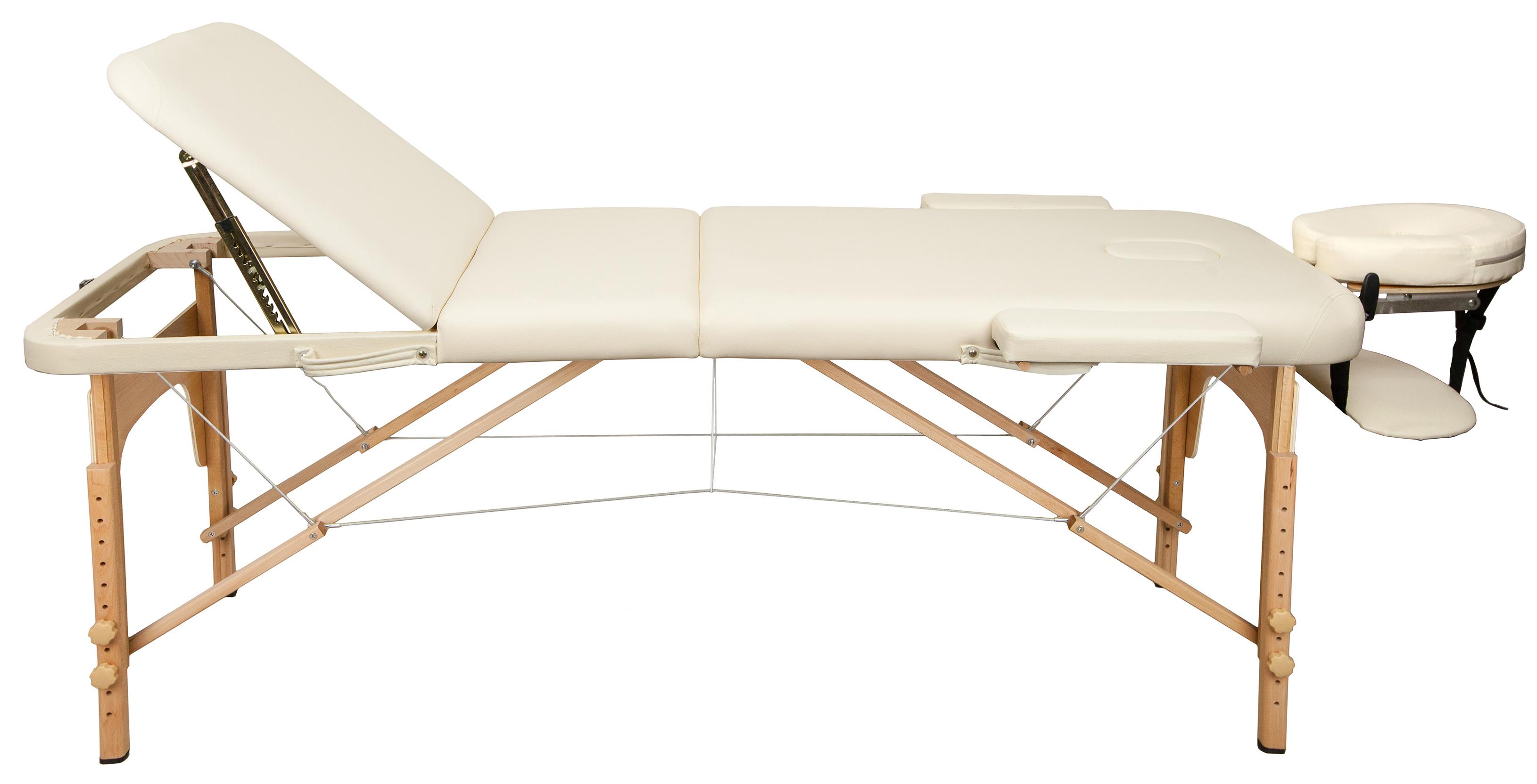 Массажный стол Atlas Sport складной 3-с 70 см деревянный (бежевый)