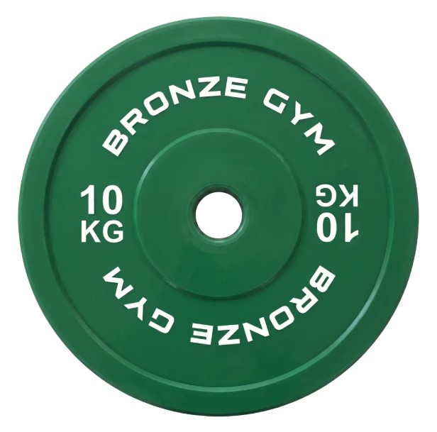 Диск олимпийский BRONZE GYM тяжелоатлетический зеленый (10 кг)