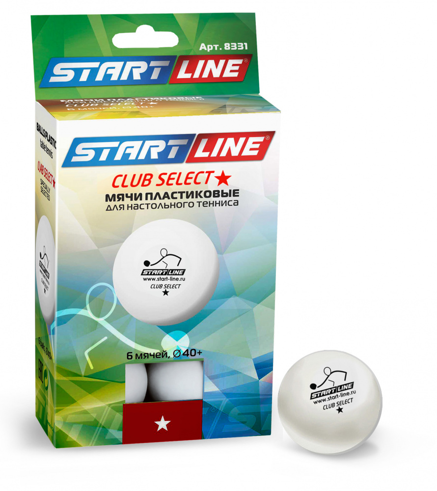 Мячи Start line Club Select 1* New (6 шт, бел.)