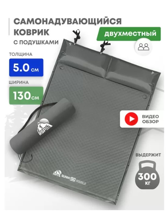 Самонадувающийся коврик RSP Sunny 50 Double (серый)