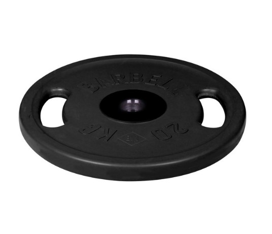 Диск олимпийский Barbell с ручками d51 мм (черный, 20 кг)