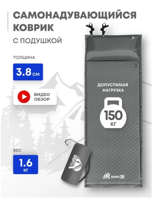 Самонадувающийся коврик RSP Sunny 38 (серый)