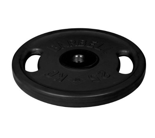 Диск олимпийский Barbell с ручками d51 мм (черный, 25 кг)