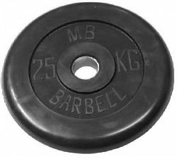 Диск обрезиненный BARBELL MB (металлическая втулка) d51мм (25 кг)