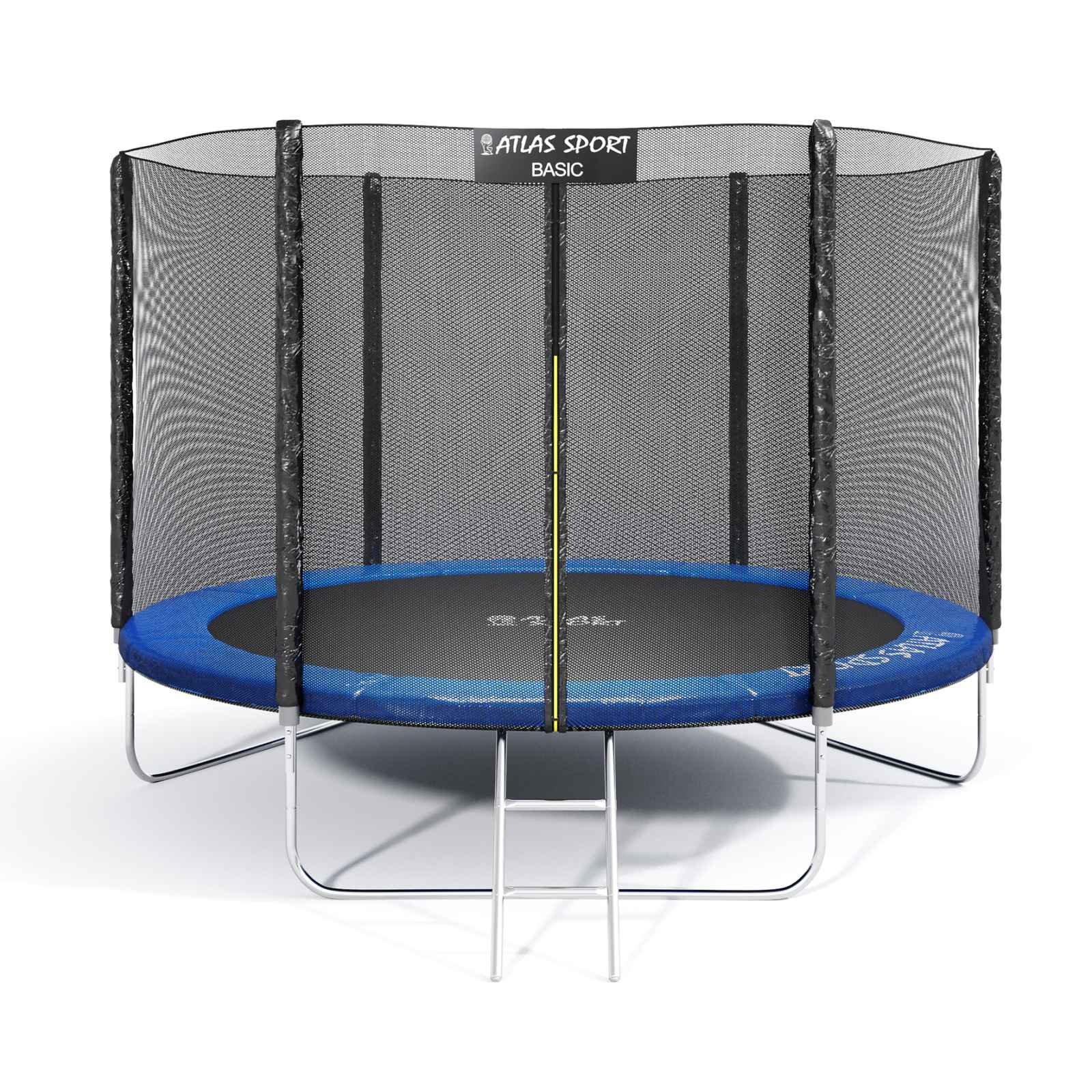Батут Atlas Sport 312см - 10ft BASIC (3 ноги) с внешней сеткой и лестницей BLUE