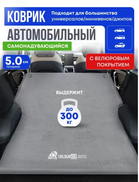 Самонадувающийся коврик RSP Velour 50 Auto (серый)