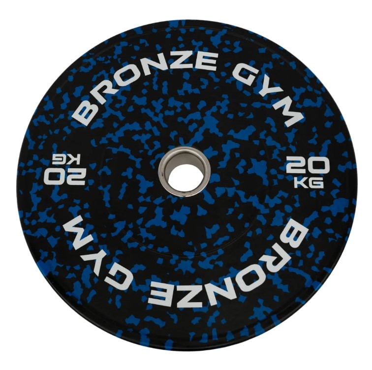 Диск бамперный BRONZE GYM, камуфляж (синий, 20кг)