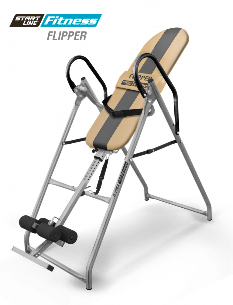 Инверсионный стол Start Line Fitness FLIPPER бежево-серый