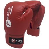 Перчатки бокс. RUSCO SPORT кож.зам. красные