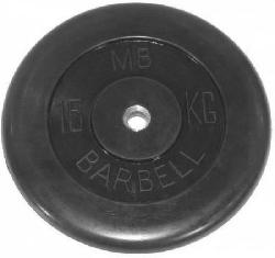 Диск обрезиненный BARBELL MB (металлическая втулка) 15 кг / диаметр 31 мм