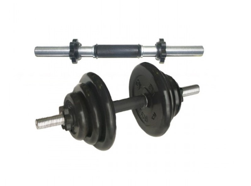 Гриф гантельный "Barbell" d 30 мм (обрезиненная ручка/гайка Кетлера, L400 мм)