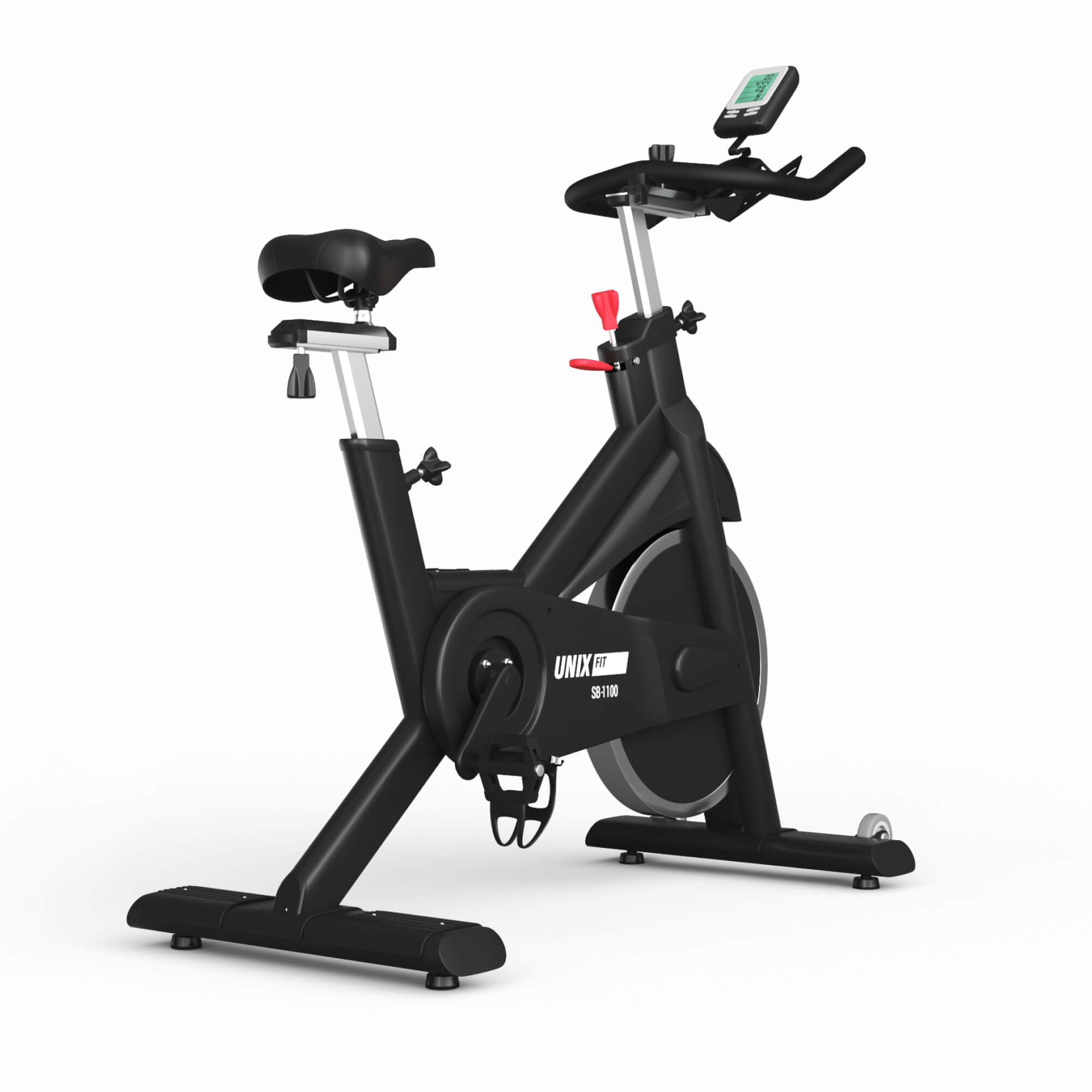 Велотренажер Спин-байк UNIX Fit SB-1100 PRO (черный с красным)
