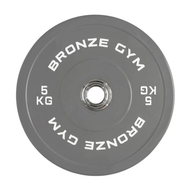 Диск олимпийский BRONZE GYM тяжелоатлетический серый (5 кг)