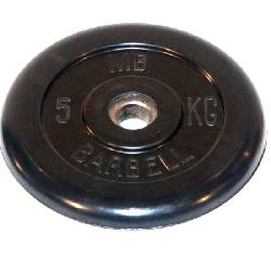 Диск обрезиненный BARBELL MB (металлическая втулка) d26мм (5кг)