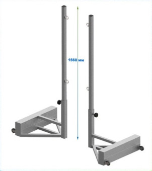 Стойки для бадминтона мобильные с противовесом Dinamika ZSO-004518 (серый)