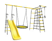 Дачный комплекс Romana Богатырь Плюс 2, качели-гнездо сетка 100 см, 103.12.06 (серый-жёлтый)