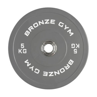 Диск олимпийский BRONZE GYM тяжелоатлетический серый (5 кг)