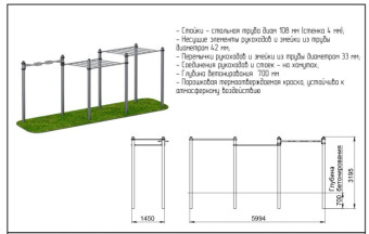 Двойной рукоход и змейка Central Sport Pro, ARWOK244