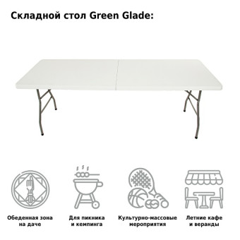 Стол садовый складной Green Glade F240 (242 см)