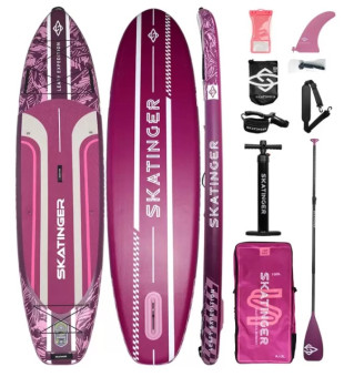 Сапборд Skatinger Leafy Expedition Pink Base