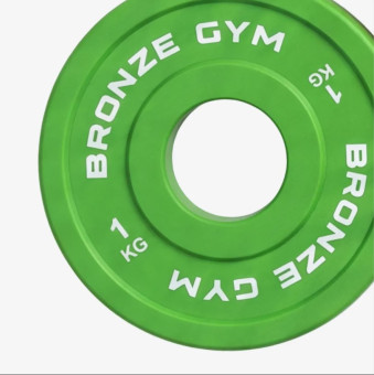 Диск олимпийский BRONZE GYM тяжелоатлетический зеленый (1 кг)