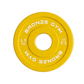 Диск олимпийский BRONZE GYM тяжелоатлетический желтый (1,5 кг)