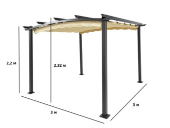 Шатер садовый Green Glade 72601 пергола беседка для дачи 3x3 м