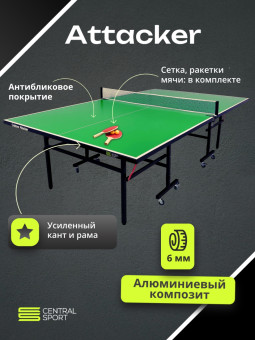 Всепогодный теннисный стол Central Sport Outdoor Attacker (green)