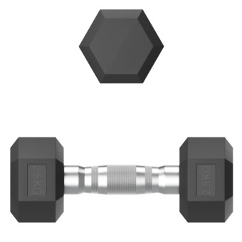 Гантели гексагональные обрезиненные UNIX Fit (2,5 кг, 2 шт)