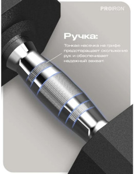 Гантели обрезиненные PROIRON Г2100ОБР (2 шт по 10 кг)