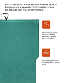 Самонадувающийся коврик RSP Velour 50 Auto (зелёный)